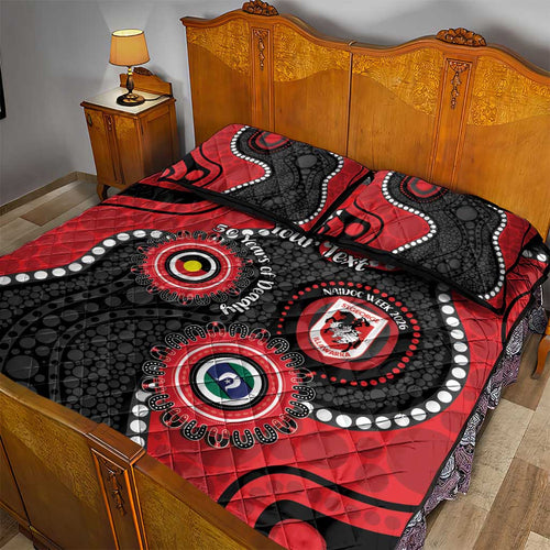Dragons NAIDOC Week 2026 Personalised Quilt Bed Set 50 Years of Deadly Aboriginal Art