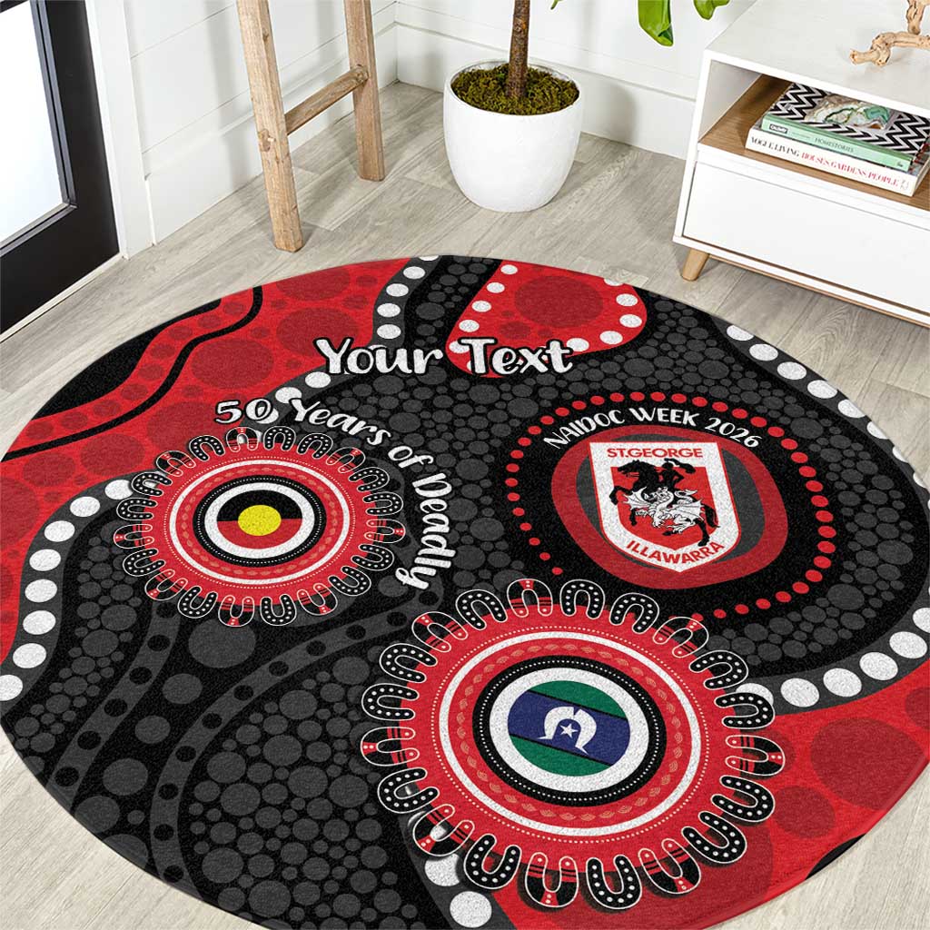 Dragons NAIDOC Week 2026 Personalised Round Carpet 50 Years of Deadly Aboriginal Art