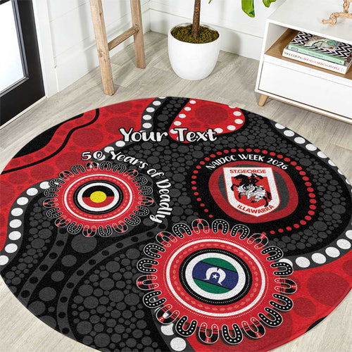 Dragons NAIDOC Week 2026 Personalised Round Carpet 50 Years of Deadly Aboriginal Art