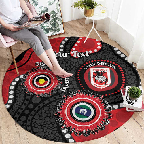 Dragons NAIDOC Week 2026 Personalised Round Carpet 50 Years of Deadly Aboriginal Art
