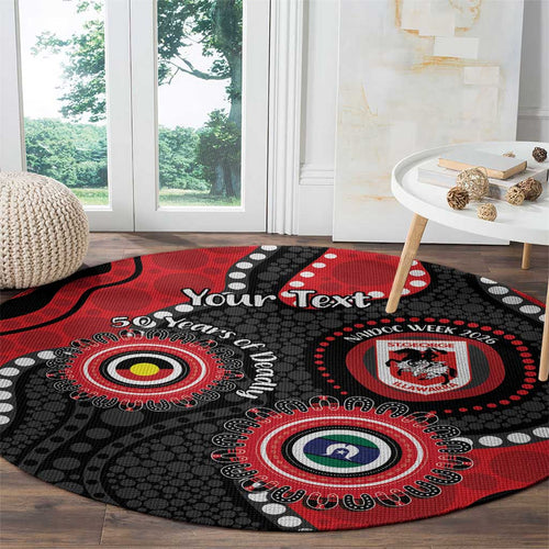 Dragons NAIDOC Week 2026 Personalised Round Carpet 50 Years of Deadly Aboriginal Art