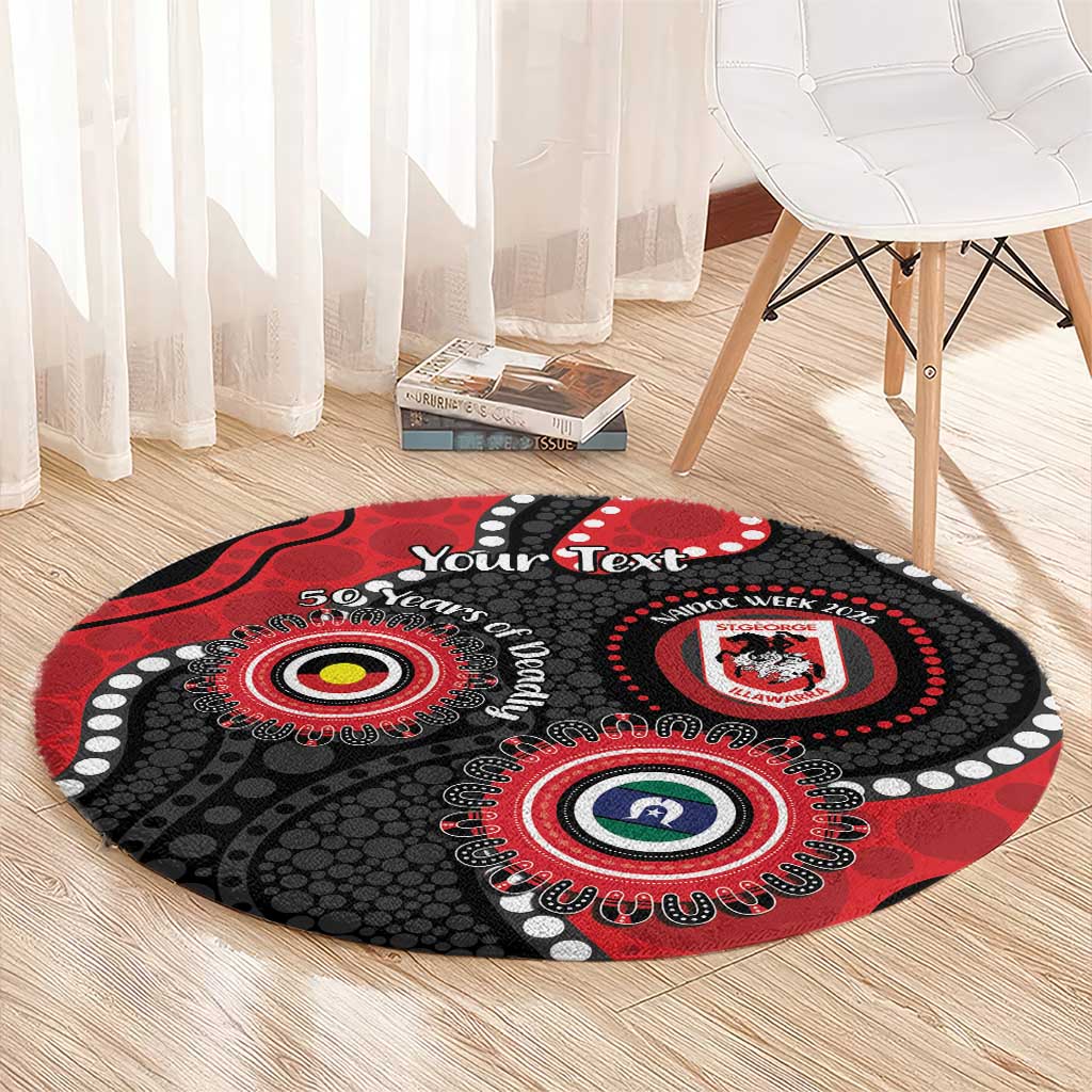 Dragons NAIDOC Week 2026 Personalised Round Carpet 50 Years of Deadly Aboriginal Art