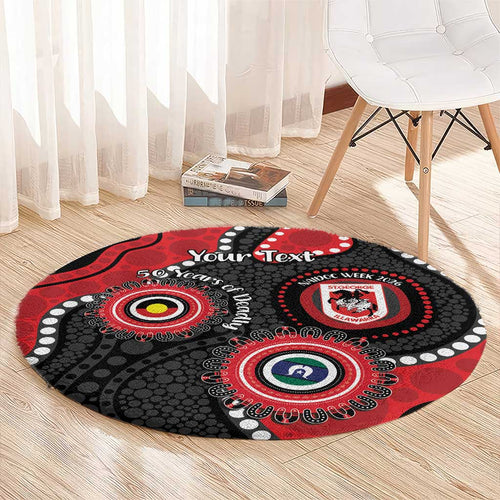 Dragons NAIDOC Week 2026 Personalised Round Carpet 50 Years of Deadly Aboriginal Art
