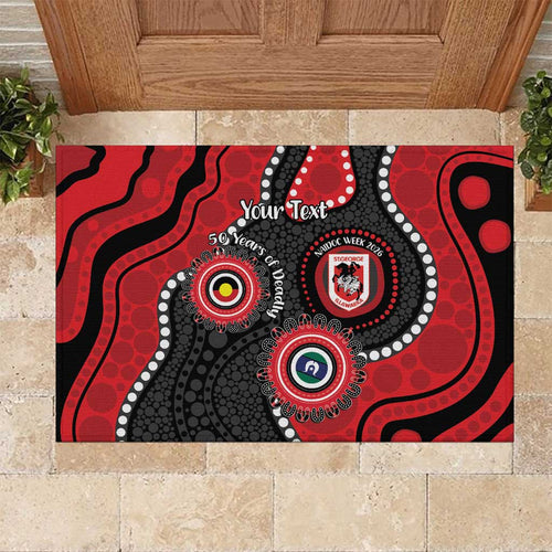 Dragons NAIDOC Week 2026 Personalised Rubber Doormat 50 Years of Deadly Aboriginal Art