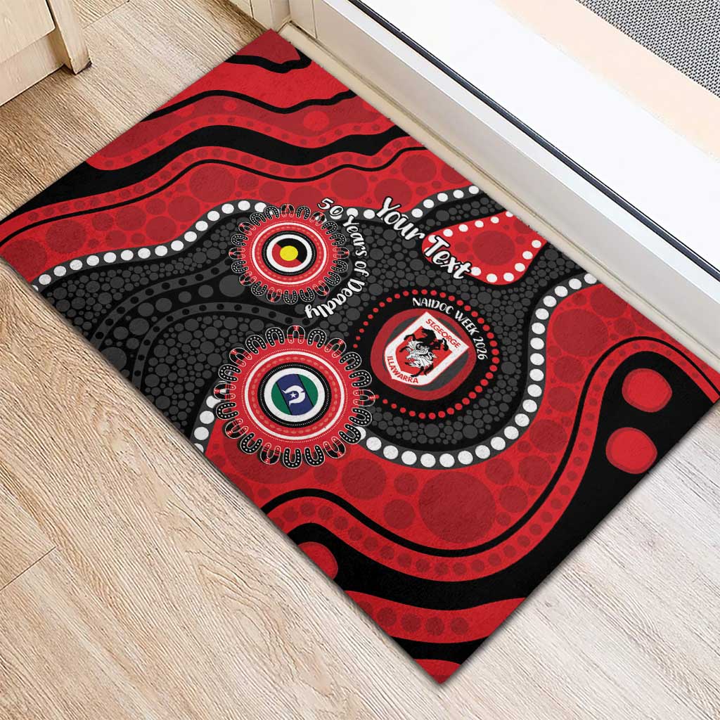 Dragons NAIDOC Week 2026 Personalised Rubber Doormat 50 Years of Deadly Aboriginal Art