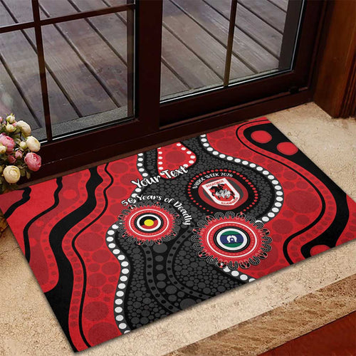 Dragons NAIDOC Week 2026 Personalised Rubber Doormat 50 Years of Deadly Aboriginal Art