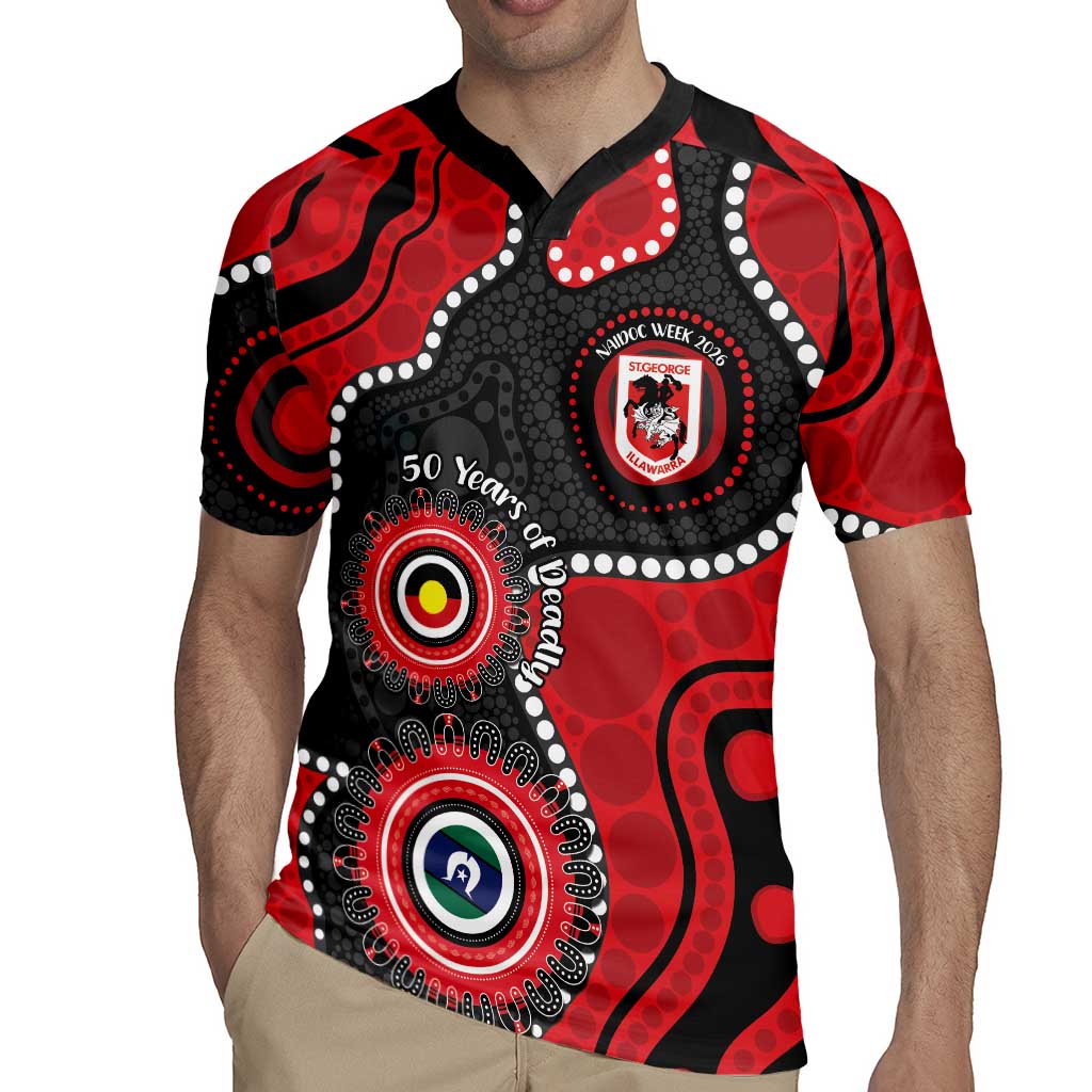 Dragons NAIDOC Week 2026 Personalised Rugby Jersey 50 Years of Deadly Aboriginal Art