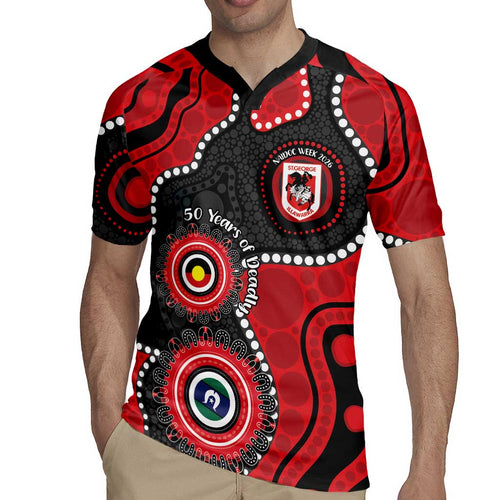 Dragons NAIDOC Week 2026 Personalised Rugby Jersey 50 Years of Deadly Aboriginal Art