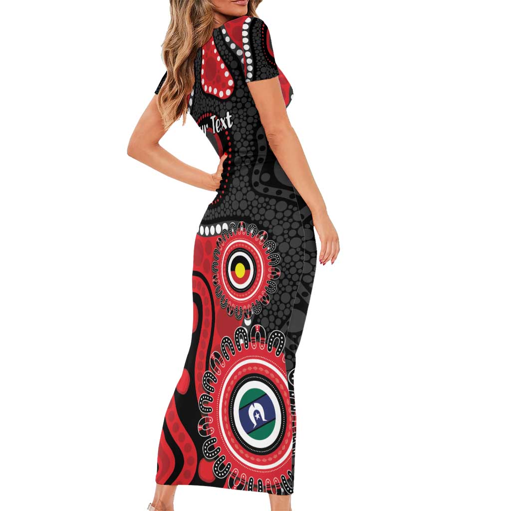 Dragons NAIDOC Week 2026 Personalised Short Sleeve Bodycon Dress 50 Years of Deadly Aboriginal Art