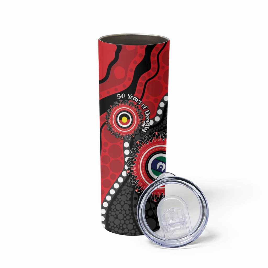 Dragons NAIDOC Week 2026 Personalised Skinny Tumbler 50 Years of Deadly Aboriginal Art