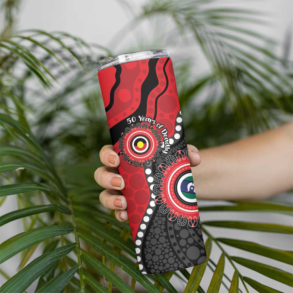 Dragons NAIDOC Week 2026 Personalised Skinny Tumbler 50 Years of Deadly Aboriginal Art