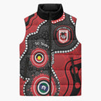 Dragons NAIDOC Week 2026 Personalised Sleeveless Puffer Jacket 50 Years of Deadly Aboriginal Art