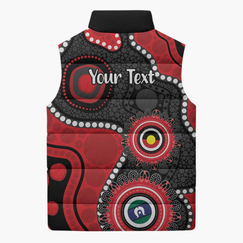 Dragons NAIDOC Week 2026 Personalised Sleeveless Puffer Jacket 50 Years of Deadly Aboriginal Art