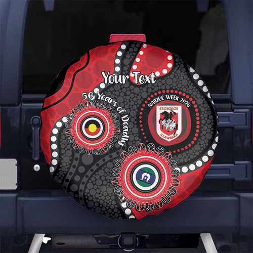 Dragons NAIDOC Week 2026 Personalised Spare Tire Cover 50 Years of Deadly Aboriginal Art