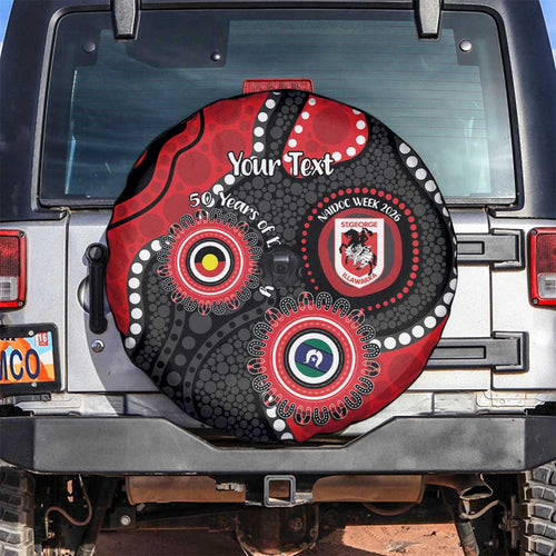 Dragons NAIDOC Week 2026 Personalised Spare Tire Cover 50 Years of Deadly Aboriginal Art