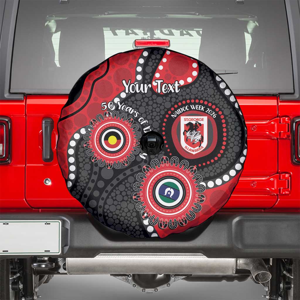Dragons NAIDOC Week 2026 Personalised Spare Tire Cover 50 Years of Deadly Aboriginal Art