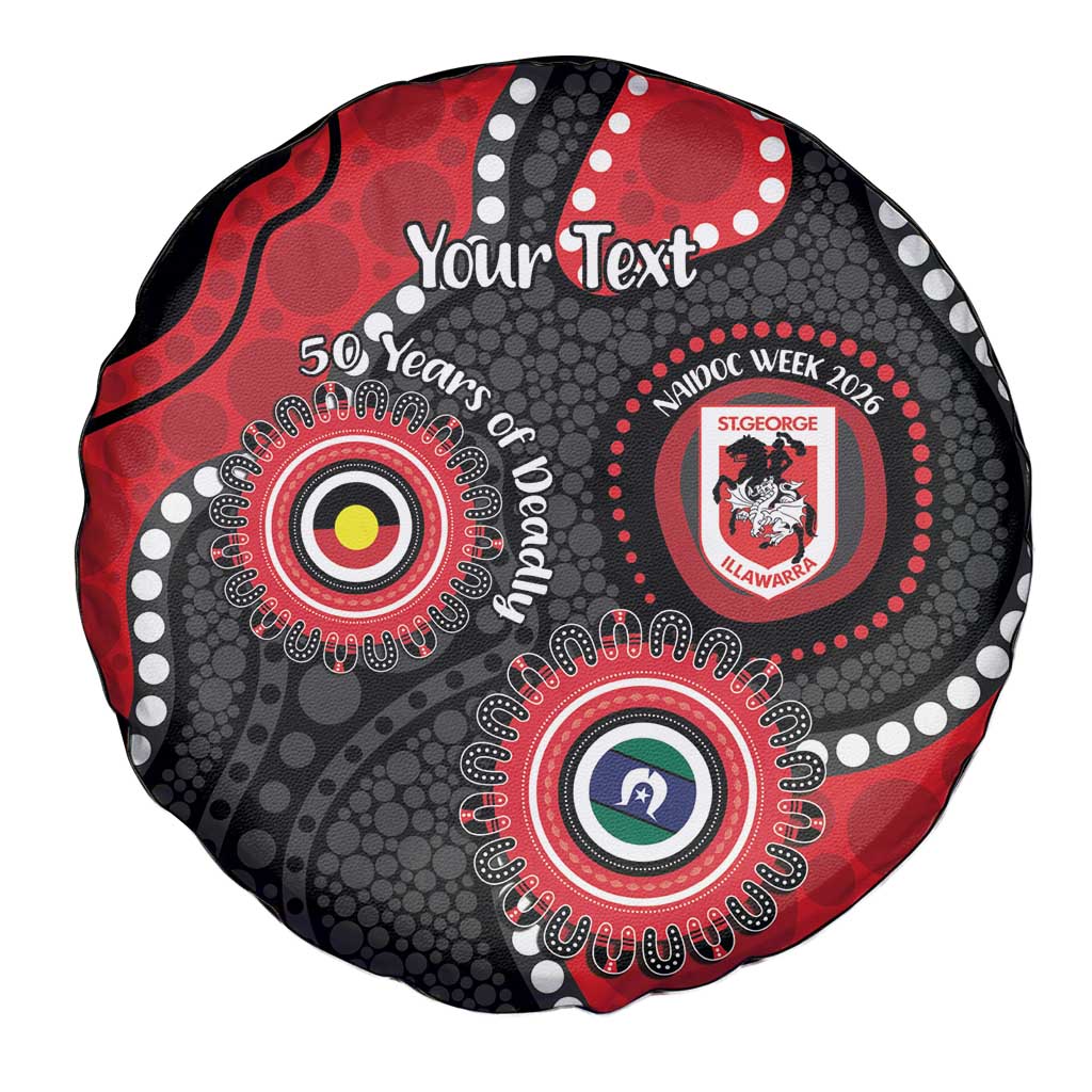 Dragons NAIDOC Week 2026 Personalised Spare Tire Cover 50 Years of Deadly Aboriginal Art
