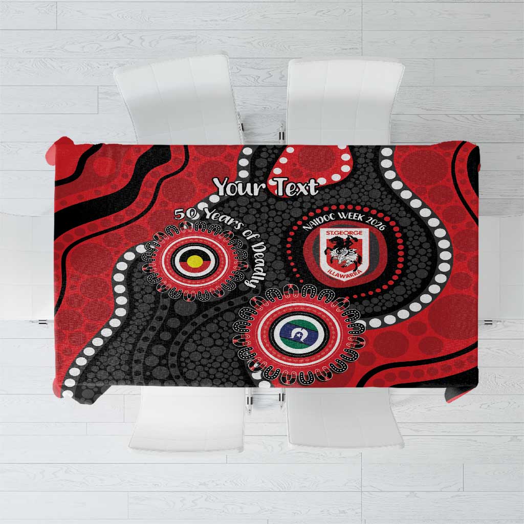 Dragons NAIDOC Week 2026 Personalised Tablecloth 50 Years of Deadly Aboriginal Art