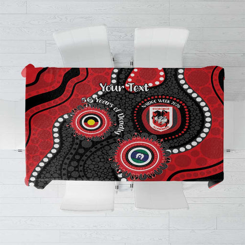 Dragons NAIDOC Week 2026 Personalised Tablecloth 50 Years of Deadly Aboriginal Art