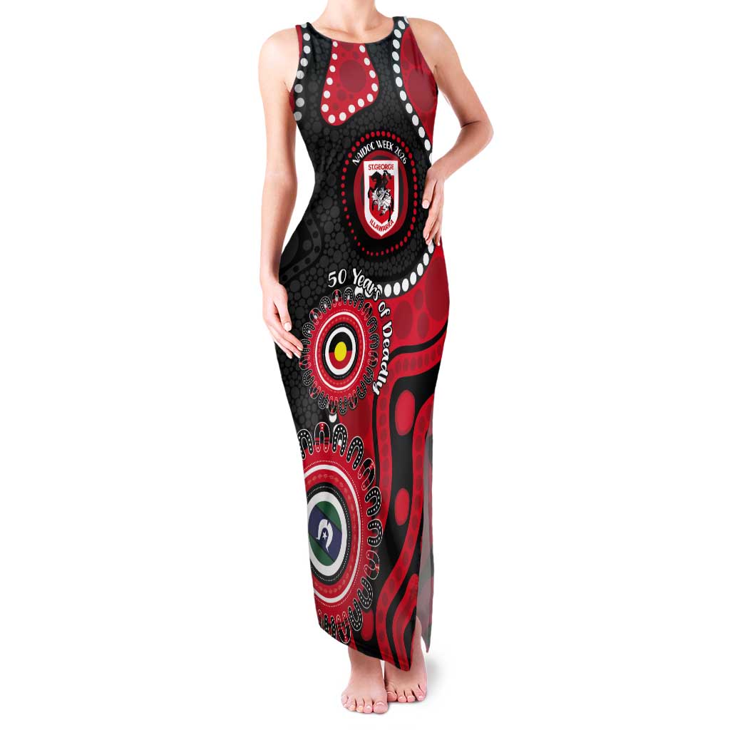 Dragons NAIDOC Week 2026 Personalised Tank Maxi Dress 50 Years of Deadly Aboriginal Art
