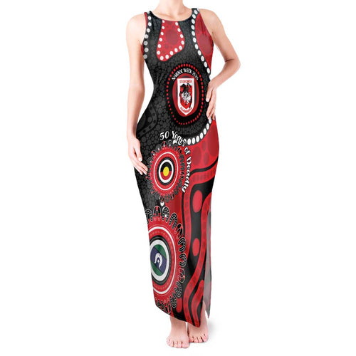 Dragons NAIDOC Week 2026 Personalised Tank Maxi Dress 50 Years of Deadly Aboriginal Art