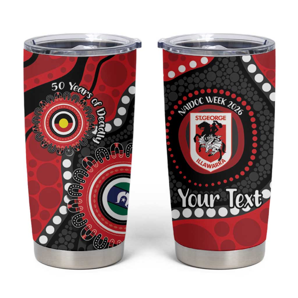 Dragons NAIDOC Week 2026 Personalised Tumbler Cup 50 Years of Deadly Aboriginal Art