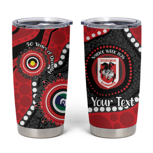 Dragons NAIDOC Week 2026 Personalised Tumbler Cup 50 Years of Deadly Aboriginal Art