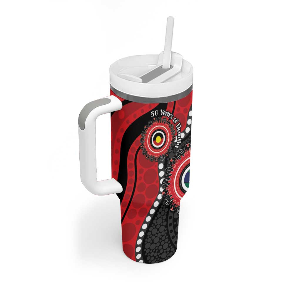 Dragons NAIDOC Week 2026 Personalised Tumbler With Handle 50 Years of Deadly Aboriginal Art