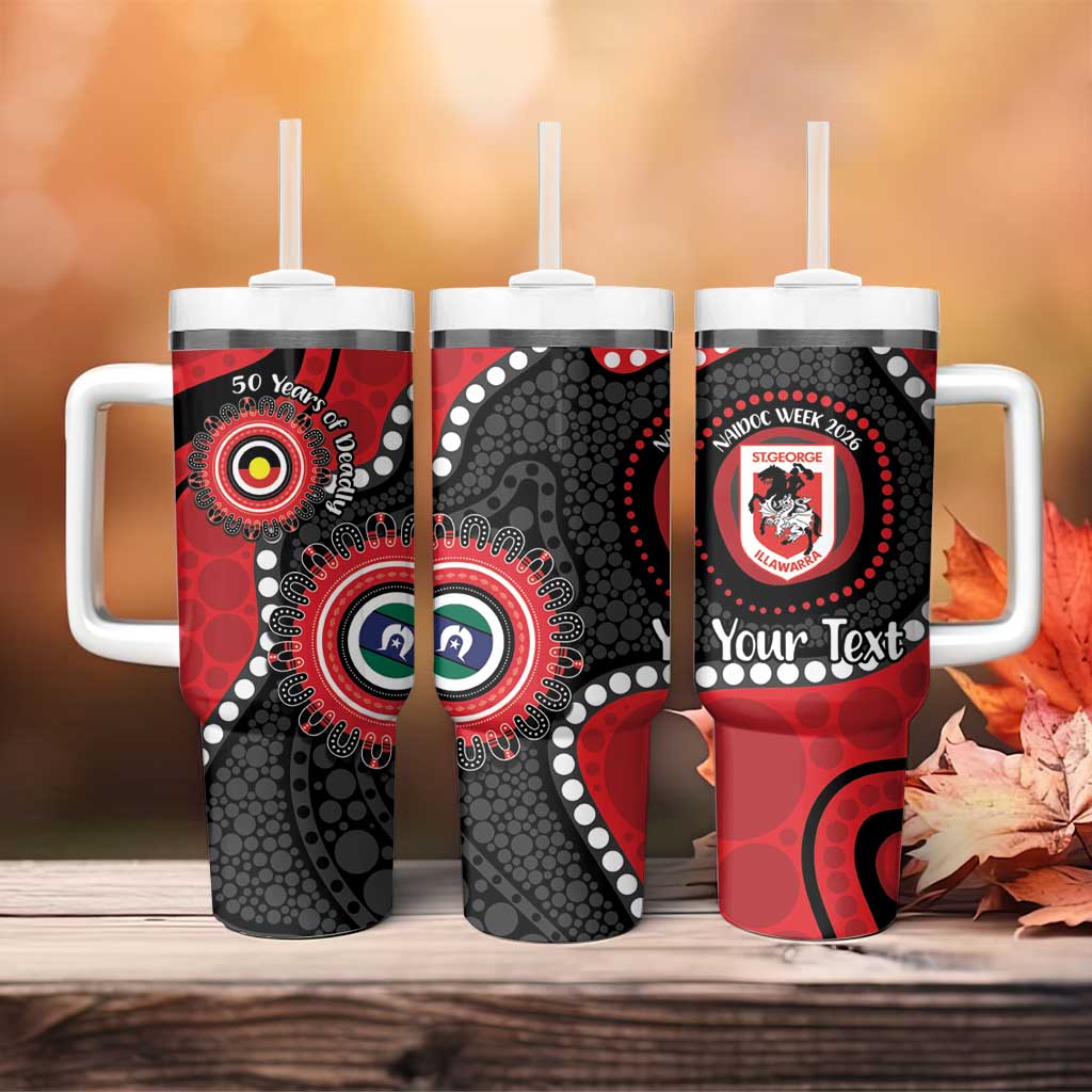 Dragons NAIDOC Week 2026 Personalised Tumbler With Handle 50 Years of Deadly Aboriginal Art