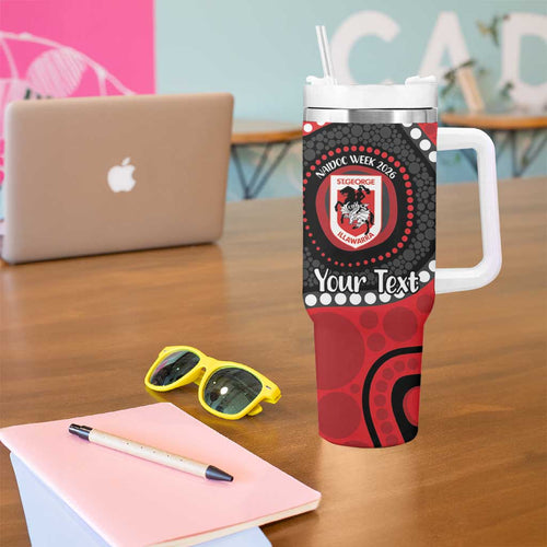 Dragons NAIDOC Week 2026 Personalised Tumbler With Handle 50 Years of Deadly Aboriginal Art