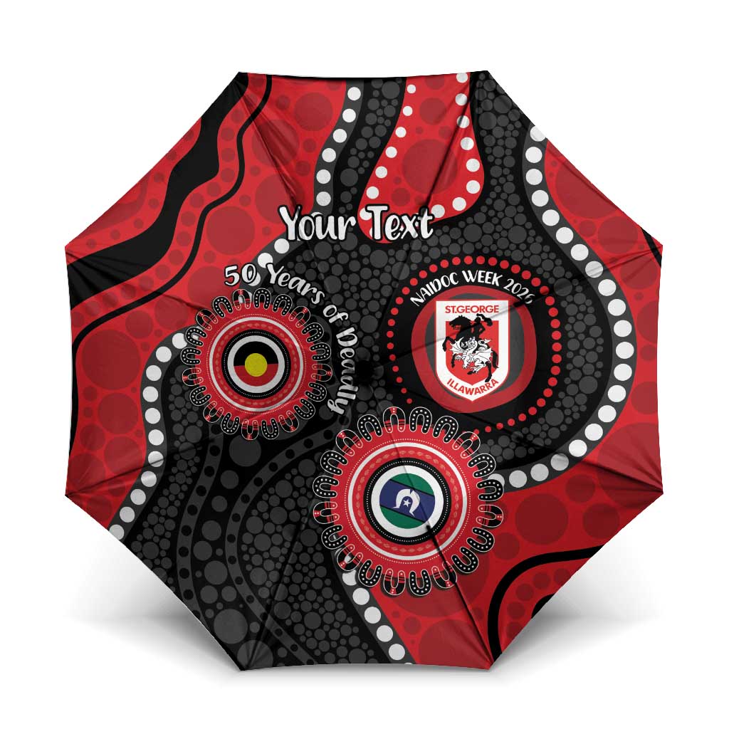 Dragons NAIDOC Week 2026 Personalised Umbrella 50 Years of Deadly Aboriginal Art
