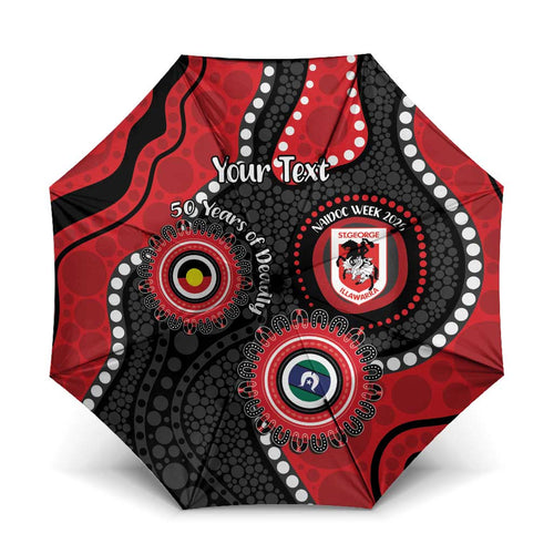 Dragons NAIDOC Week 2026 Personalised Umbrella 50 Years of Deadly Aboriginal Art