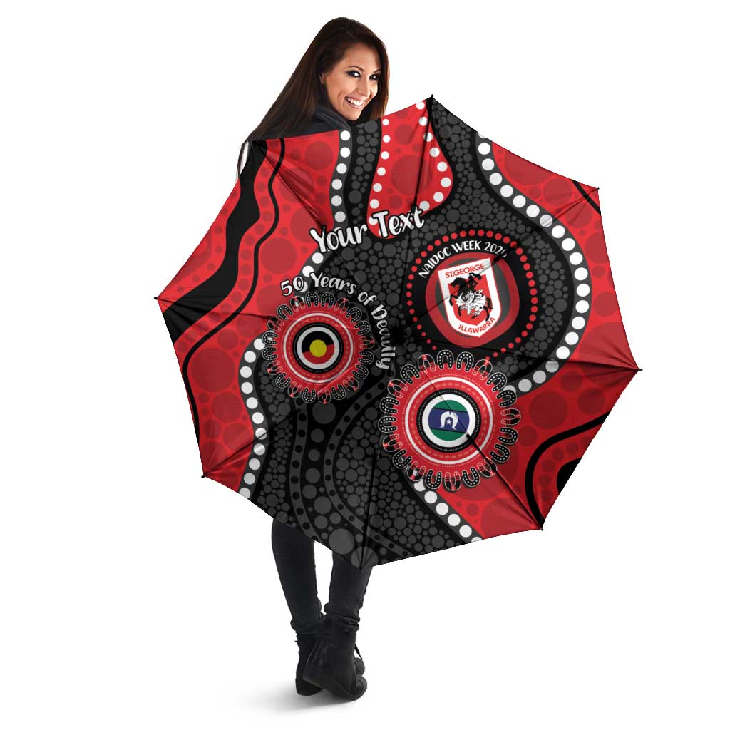 Dragons NAIDOC Week 2026 Personalised Umbrella 50 Years of Deadly Aboriginal Art