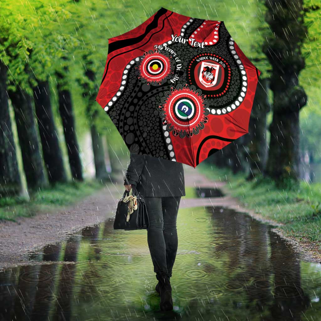 Dragons NAIDOC Week 2026 Personalised Umbrella 50 Years of Deadly Aboriginal Art