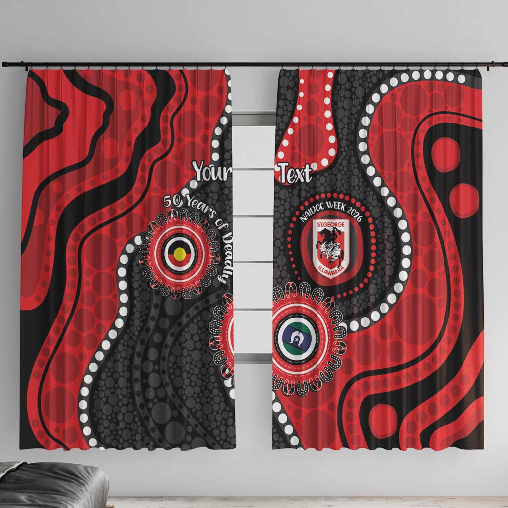 Dragons NAIDOC Week 2026 Personalised Window Curtain 50 Years of Deadly Aboriginal Art