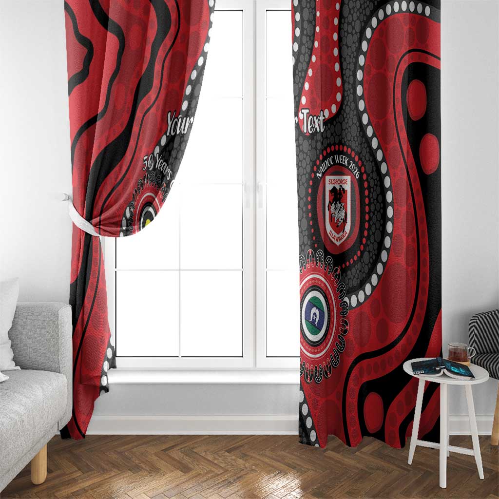 Dragons NAIDOC Week 2026 Personalised Window Curtain 50 Years of Deadly Aboriginal Art