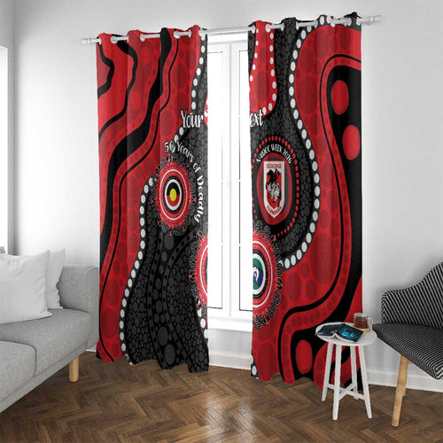 Dragons NAIDOC Week 2026 Personalised Window Curtain 50 Years of Deadly Aboriginal Art