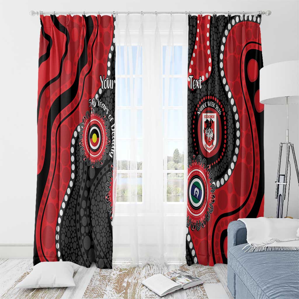 Dragons NAIDOC Week 2026 Personalised Window Curtain 50 Years of Deadly Aboriginal Art