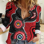 Dragons NAIDOC Week 2026 Personalised Women Casual Shirt 50 Years of Deadly Aboriginal Art