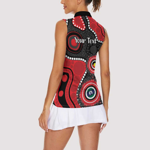 Dragons NAIDOC Week 2026 Personalised Women Sleeveless Polo Shirt 50 Years of Deadly Aboriginal Art