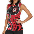 Dragons NAIDOC Week 2026 Personalised Women Sleeveless Polo Shirt 50 Years of Deadly Aboriginal Art
