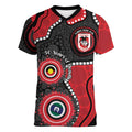 Dragons NAIDOC Week 2026 Personalised Women V-Neck T-Shirt 50 Years of Deadly Aboriginal Art