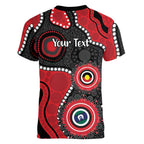 Dragons NAIDOC Week 2026 Personalised Women V-Neck T-Shirt 50 Years of Deadly Aboriginal Art