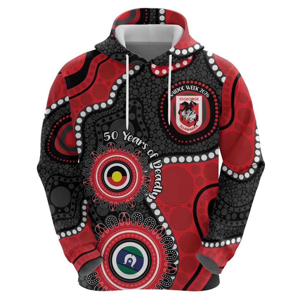 Dragons NAIDOC Week 2026 Personalised Zip Hoodie 50 Years of Deadly Aboriginal Art