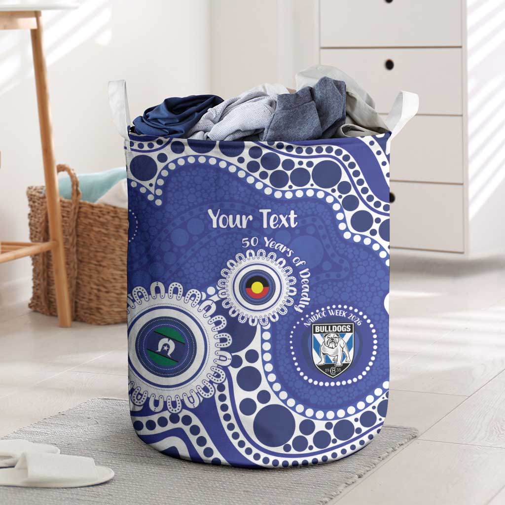 Bulldogs NAIDOC Week 2026 Personalised Laundry Basket 50 Years of Deadly Aboriginal Art