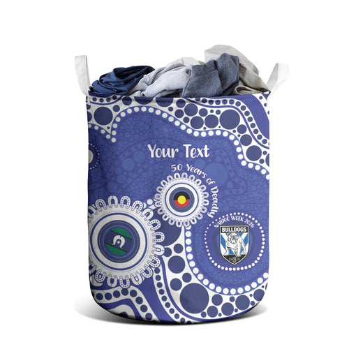 Bulldogs NAIDOC Week 2026 Personalised Laundry Basket 50 Years of Deadly Aboriginal Art