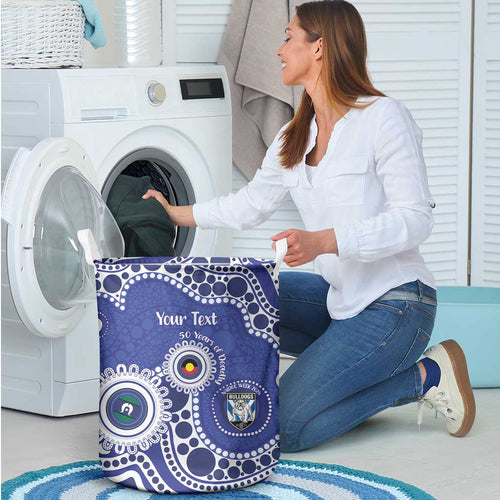 Bulldogs NAIDOC Week 2026 Personalised Laundry Basket 50 Years of Deadly Aboriginal Art