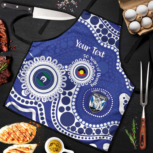Bulldogs NAIDOC Week 2026 Personalised Apron 50 Years of Deadly Aboriginal Art