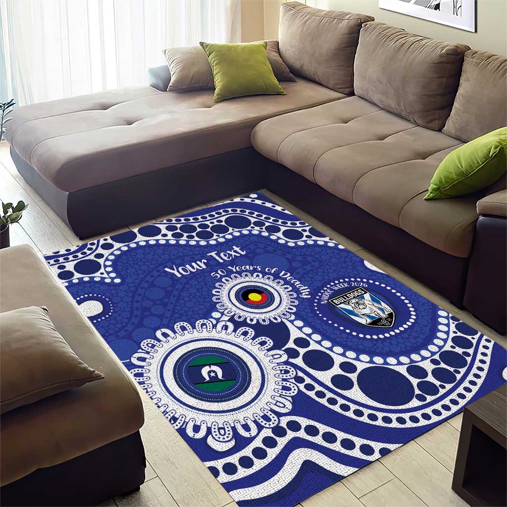 Bulldogs NAIDOC Week 2026 Personalised Area Rug 50 Years of Deadly Aboriginal Art