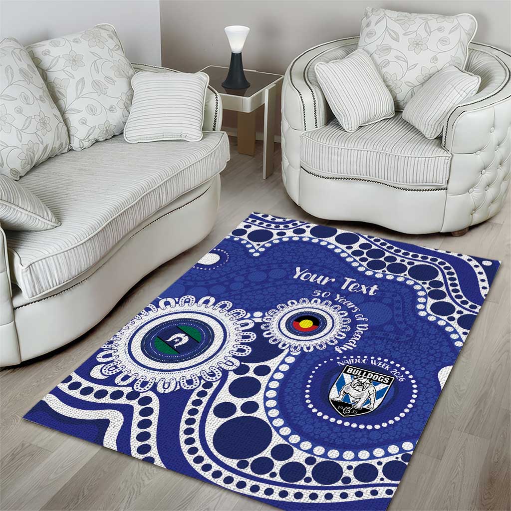 Bulldogs NAIDOC Week 2026 Personalised Area Rug 50 Years of Deadly Aboriginal Art